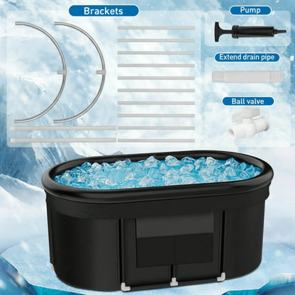 110-Gallon Oval Portable Ice Bath Tub with Cover & Storage Bag — product view 4