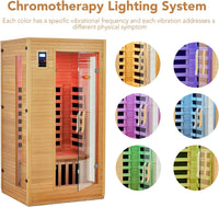 1–2 Person Hemlock Far Infrared Sauna with Bluetooth & Chromotherapy — product view 3