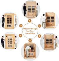 1–2 Person Hemlock Far Infrared Sauna with Bluetooth & Chromotherapy — product view 8