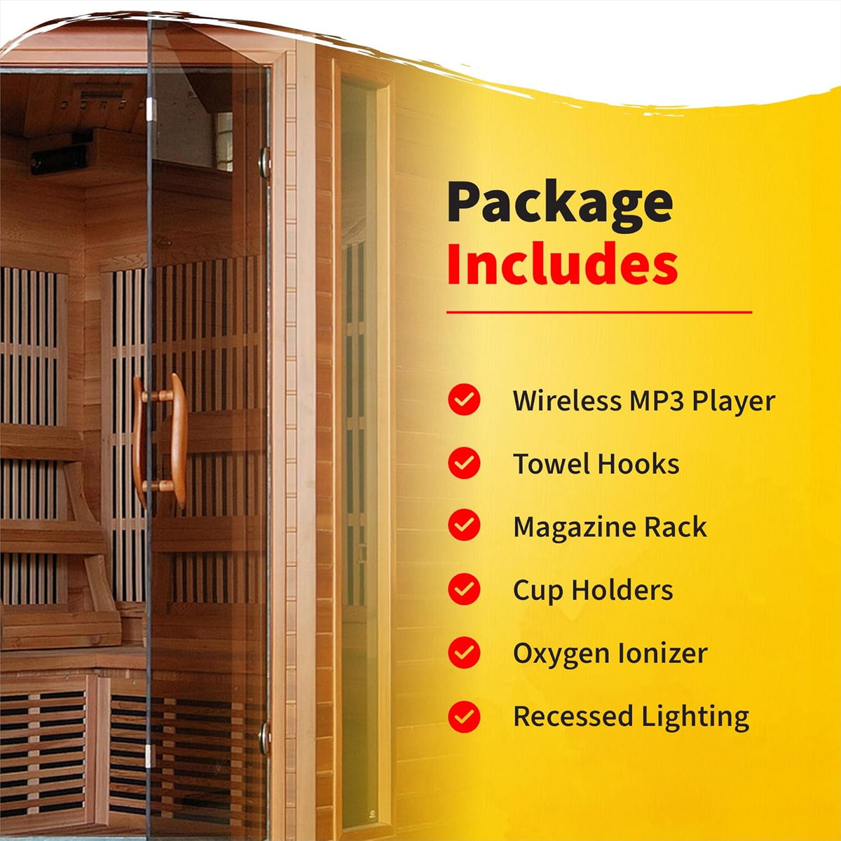 Hudson Bay 3-Person Cedar Corner Infrared Sauna – 7 Carbon Heaters — product view 5