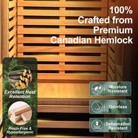 Full Spectrum Infrared Sauna with Red Light Therapy – Canadian Hemlock — product view 12