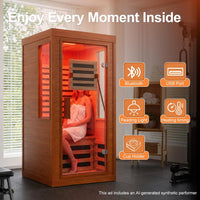 Full Spectrum Infrared Sauna with Red Light Therapy – Canadian Hemlock — product view 15