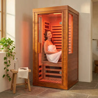 Full Spectrum Infrared Sauna with Red Light Therapy – Canadian Hemlock — product view 2