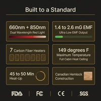 Full Spectrum Infrared Sauna with Red Light Therapy – Canadian Hemlock — product view 6