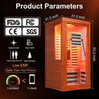Full Spectrum Infrared Sauna with Red Light Therapy – Canadian Hemlock — product view 8