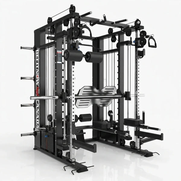 Smith Machine Built for Complete Training, Triple Cable System, 176lb Weight Stacks, Commercial Steel