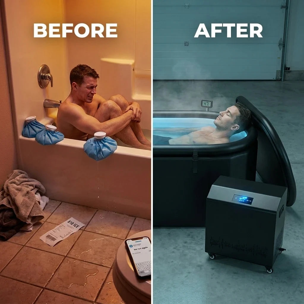 Icebound XL Inflatable Cold Plunge Tub – 150 Gallon — Before & After