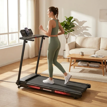 KASSADIN Portable Mini Treadmill with Handle Bar & Incline — Lifestyle